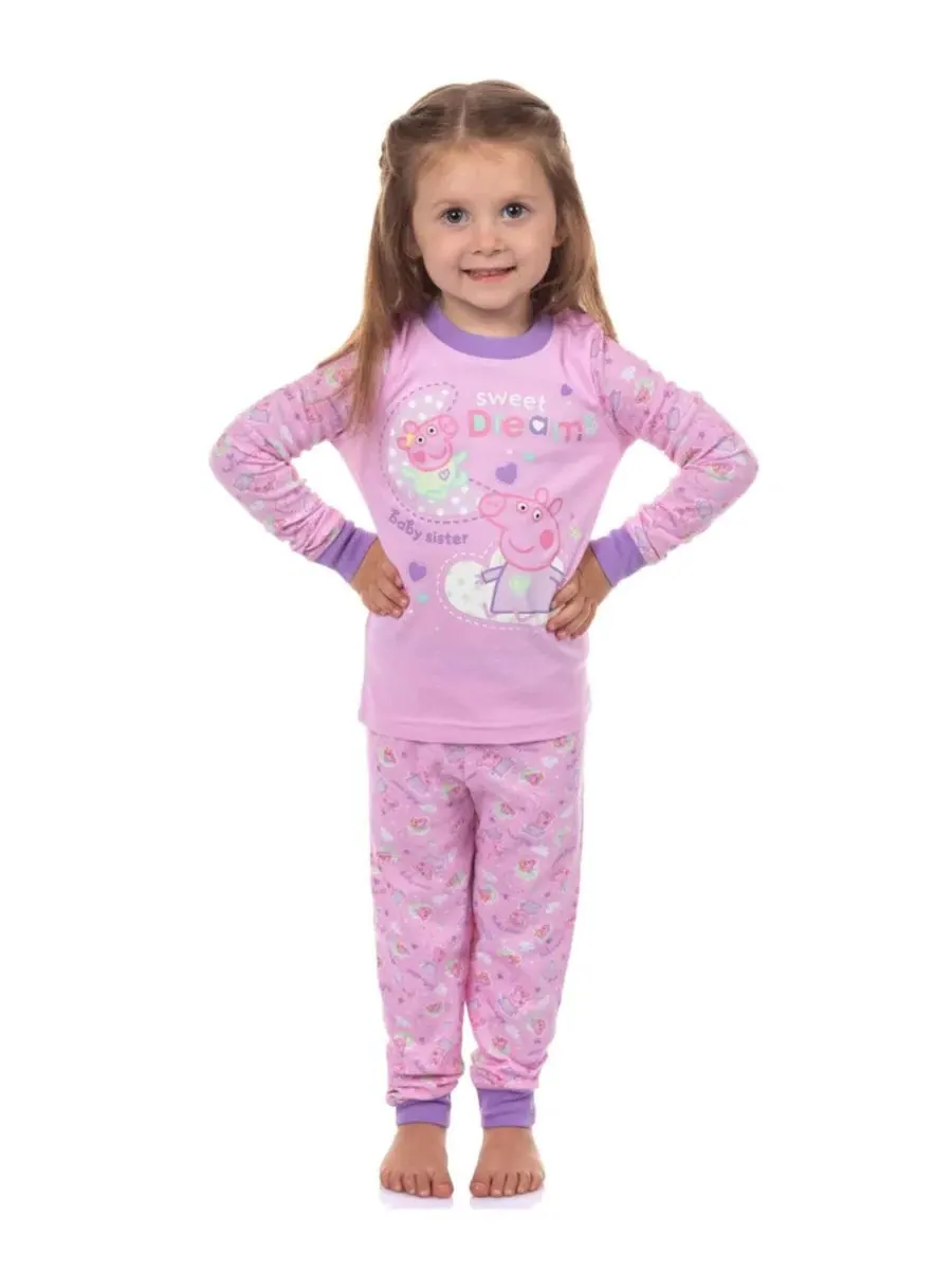Пижамный комплект с длинным рукавом Sweet Dreams Peppa Pig — розовый