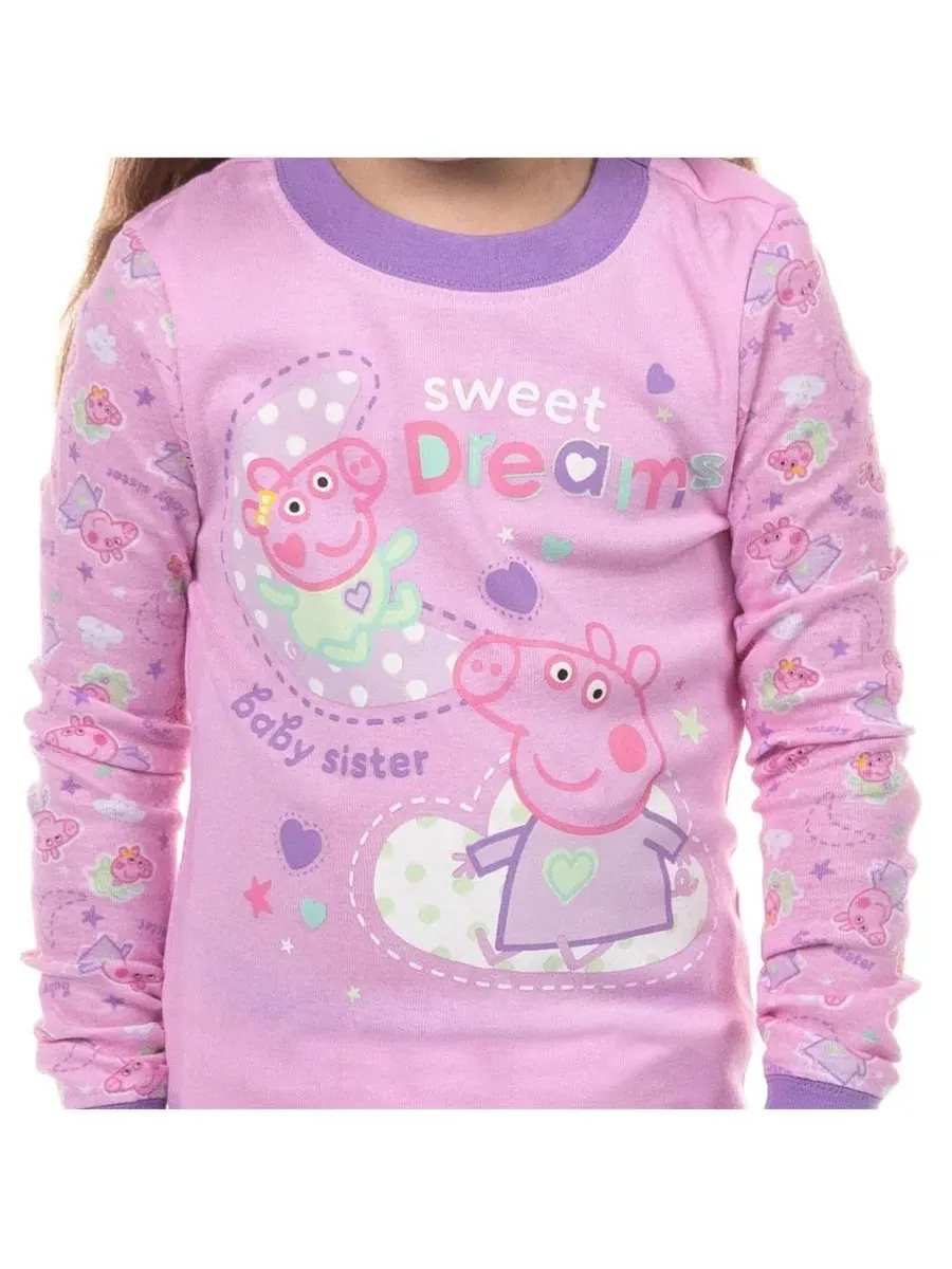 Пижамный комплект с длинным рукавом Sweet Dreams Peppa Pig — изображение 3 из 3, розовый