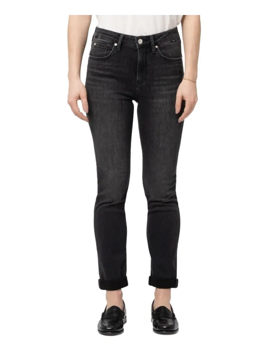Джинсы женские скинни зауженные с завышенной талией и манжетами Mavi Jeans