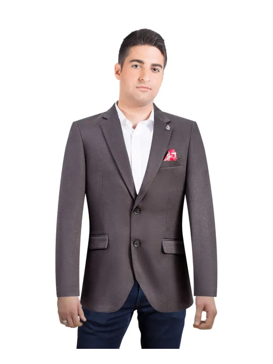 Мужской пиджак slim fit с однотонным дизайном Elie Balleh