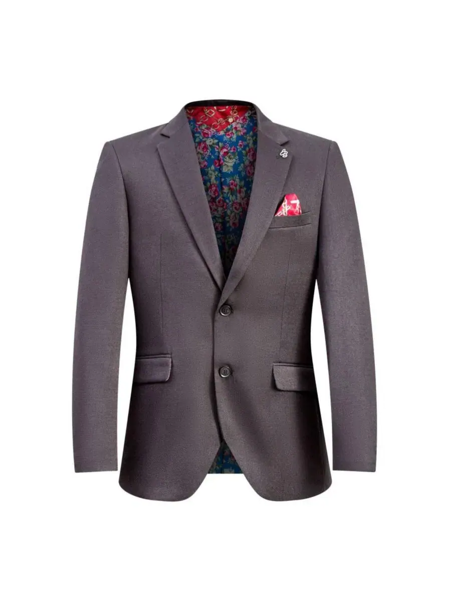 Мужской пиджак slim fit с однотонным дизайном Elie Balleh — изображение 2 из 5, черный