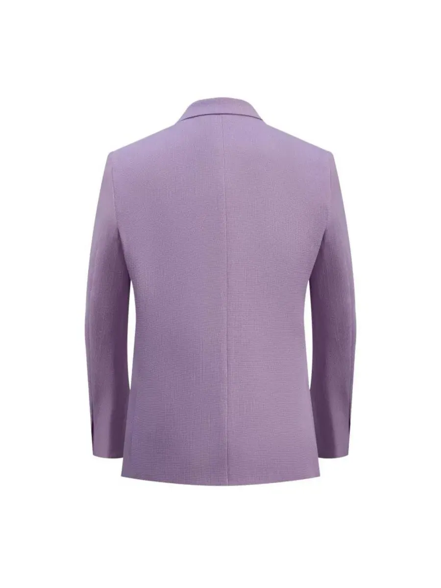 Мужской пиджак slim fit с твердым цветом Elie Balleh — изображение 4 из 5, фиолетовый
