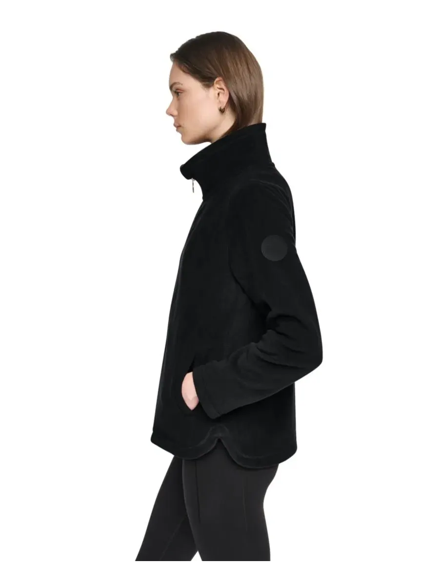 Куртка из флиса с изогнутым низом на молнии DKNY Sport — изображение 3 из 8, черный