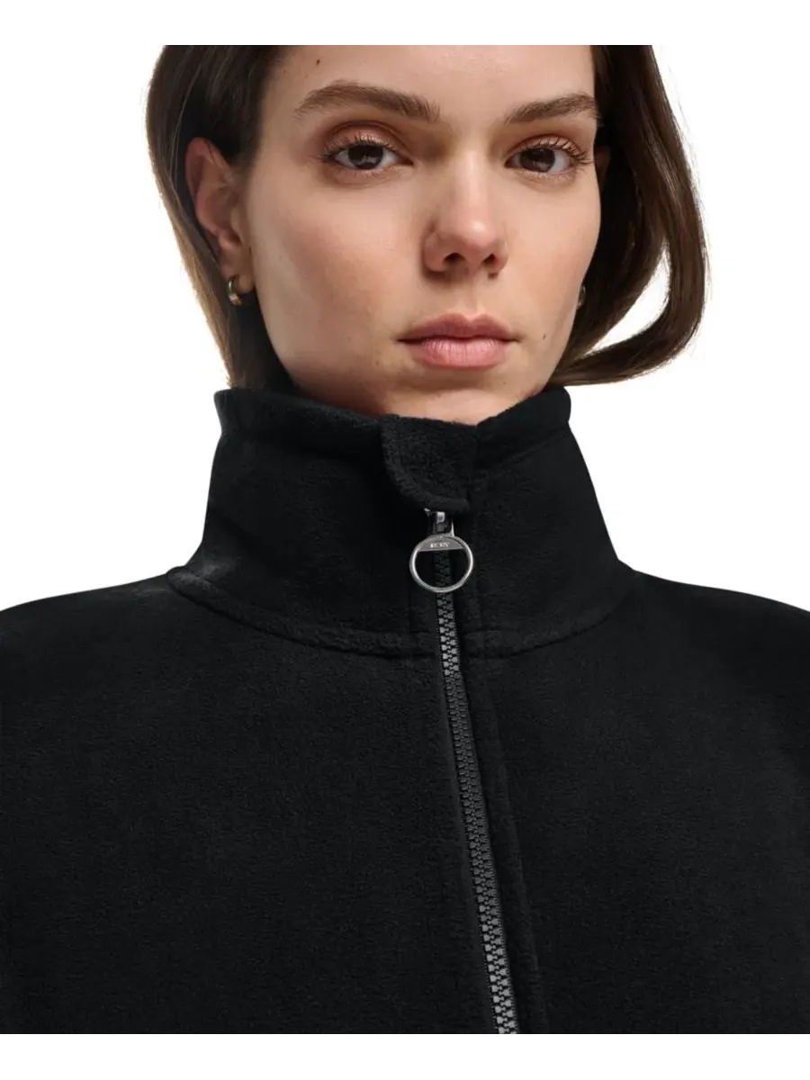Куртка из флиса с изогнутым низом на молнии DKNY Sport — изображение 4 из 8, черный