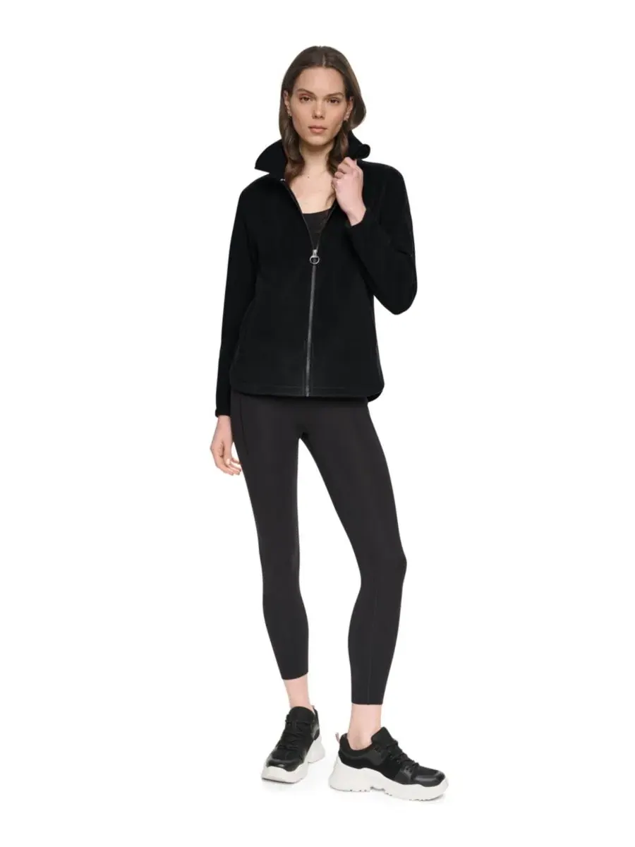 Куртка из флиса с изогнутым низом на молнии DKNY Sport — изображение 7 из 8, черный