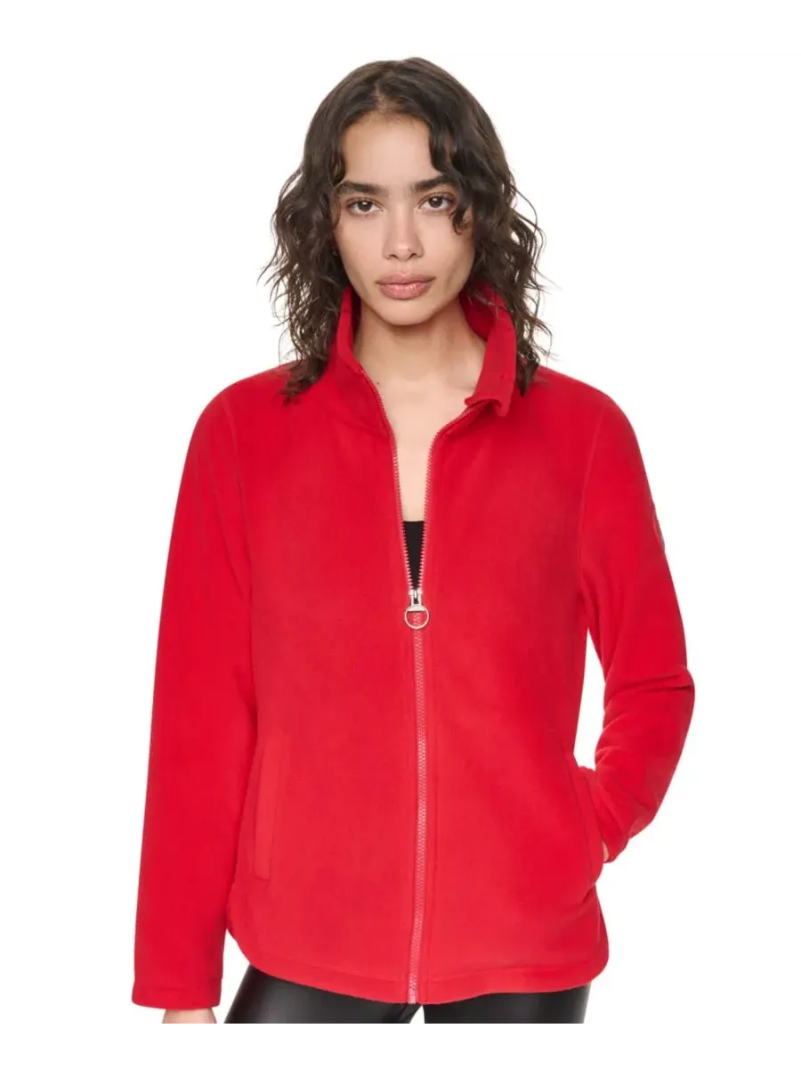 Женская куртка из флиса с изогнутым низом и молнией DKNY Sport, City Crimson