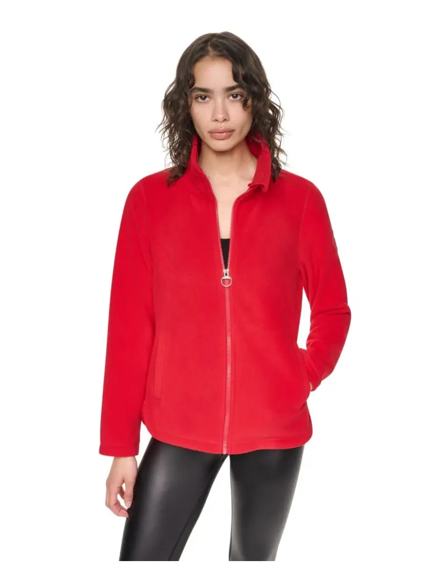 Женская куртка из флиса с изогнутым низом и молнией DKNY Sport, City Crimson — изображение 2 из 7