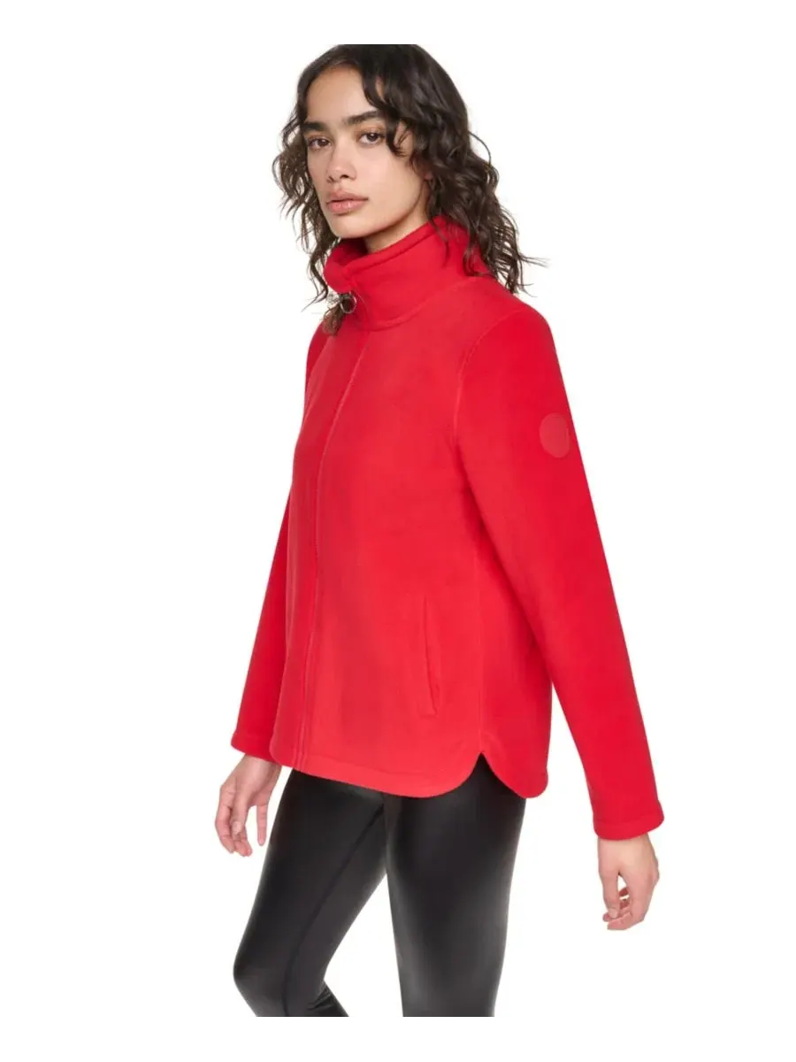 Женская куртка из флиса с изогнутым низом и молнией DKNY Sport, City Crimson — изображение 3 из 7