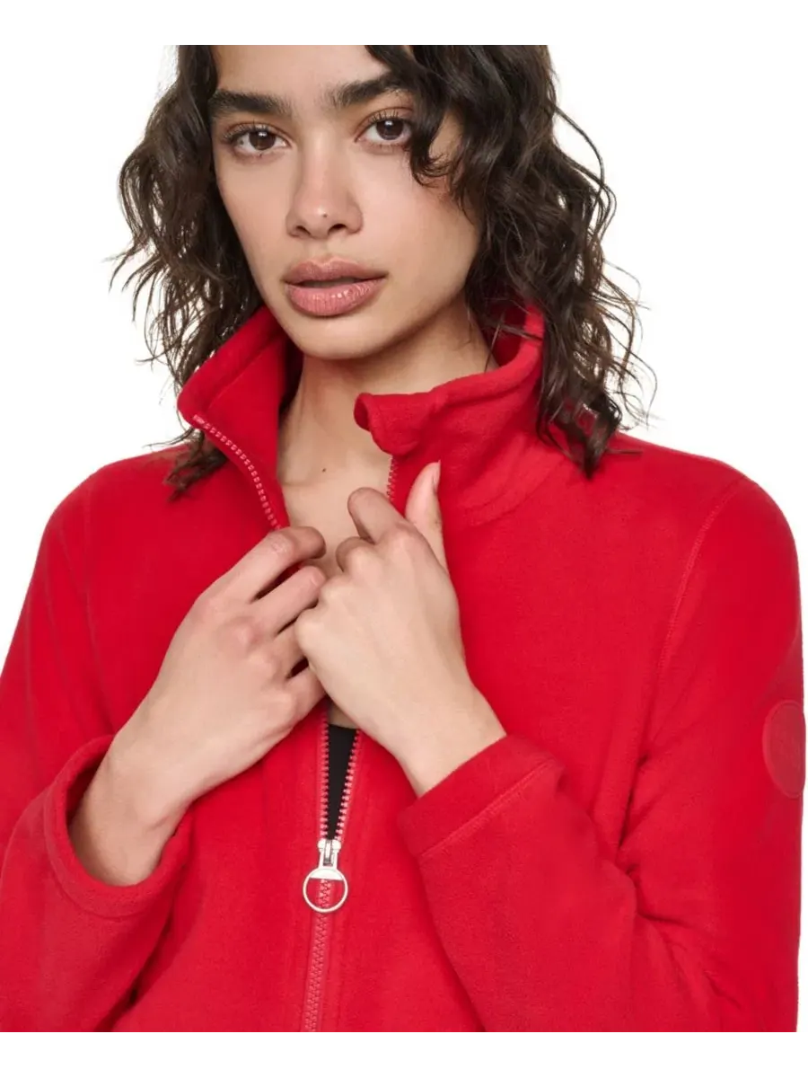 Женская куртка из флиса с изогнутым низом и молнией DKNY Sport, City Crimson — изображение 4 из 7