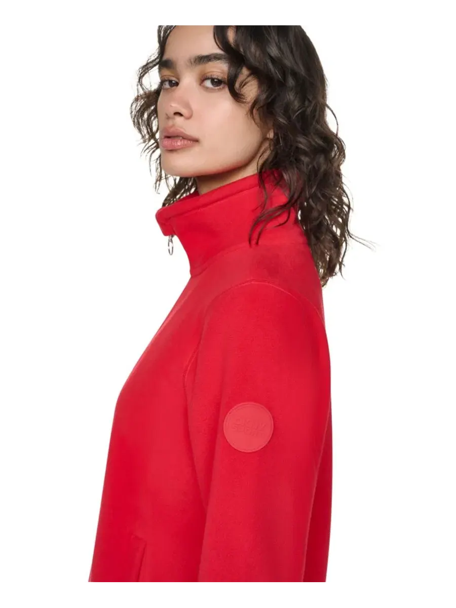 Женская куртка из флиса с изогнутым низом и молнией DKNY Sport, City Crimson — изображение 6 из 7