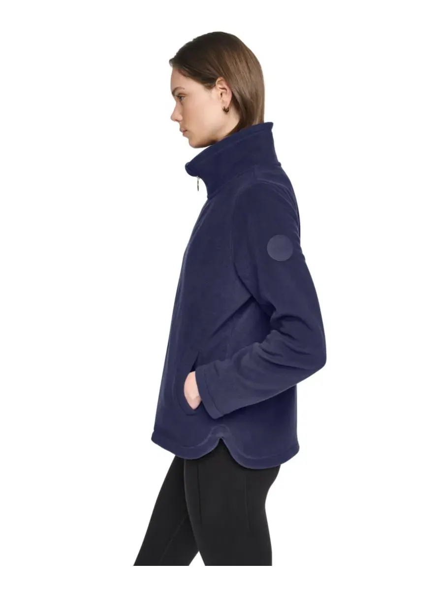 Женская куртка-бомбер из флиса с изогнутым низом DKNY Sport, Peacoat — изображение 3 из 8