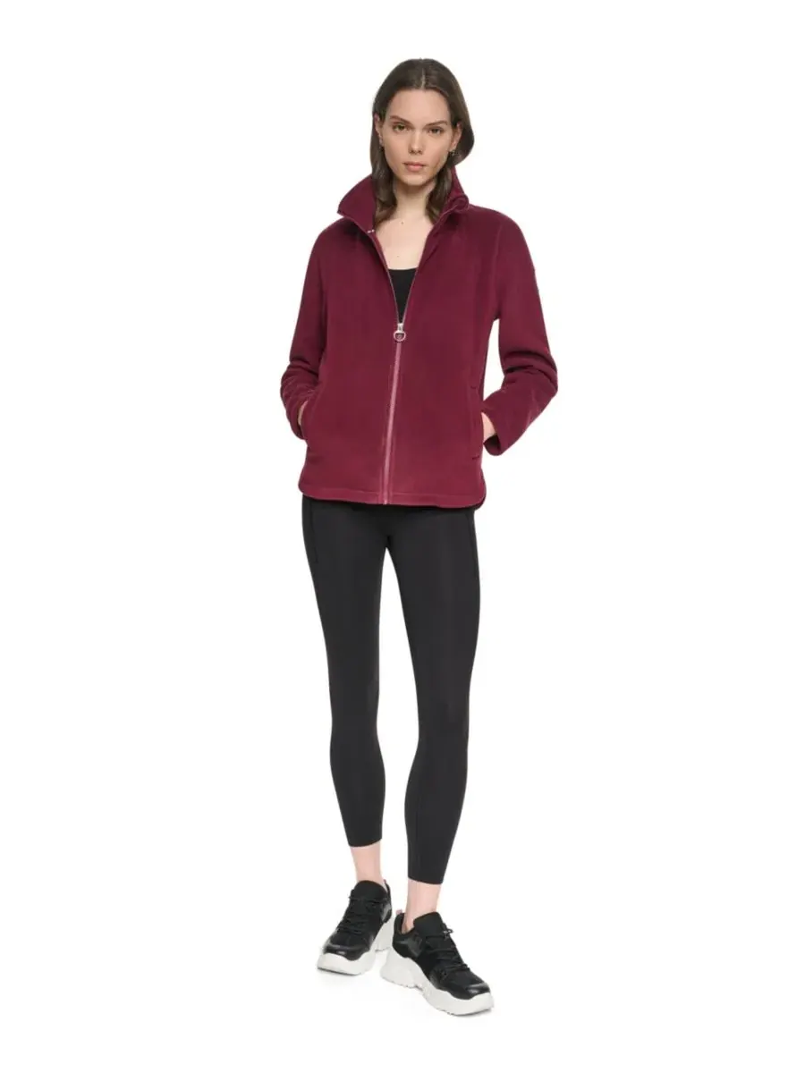 Женская куртка из флиса с изогнутым низом на молнии, модель Curved-Hem Zip-Up DKNY Sport — изображение 2 из 8, красный