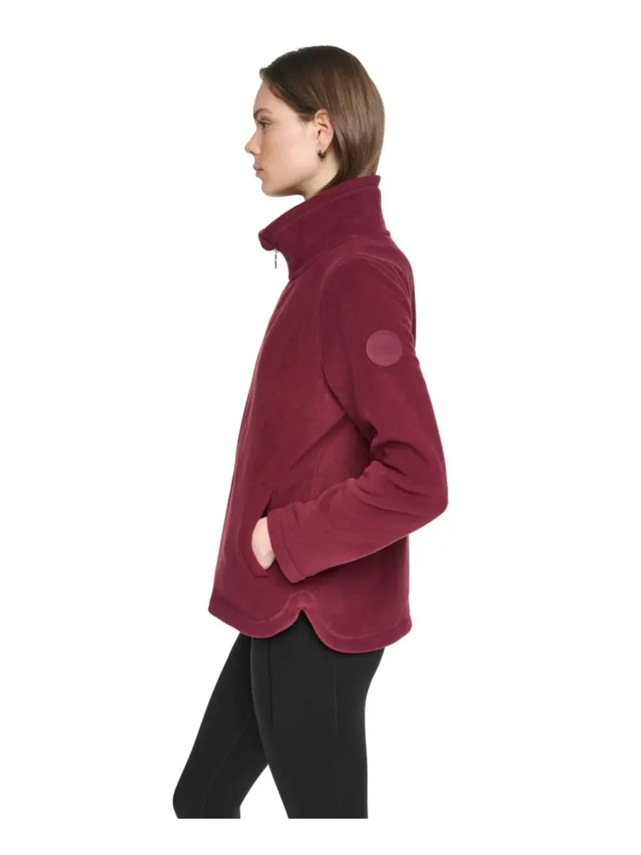 Женская куртка из флиса с изогнутым низом на молнии, модель Curved-Hem Zip-Up DKNY Sport — изображение 3 из 8, красный