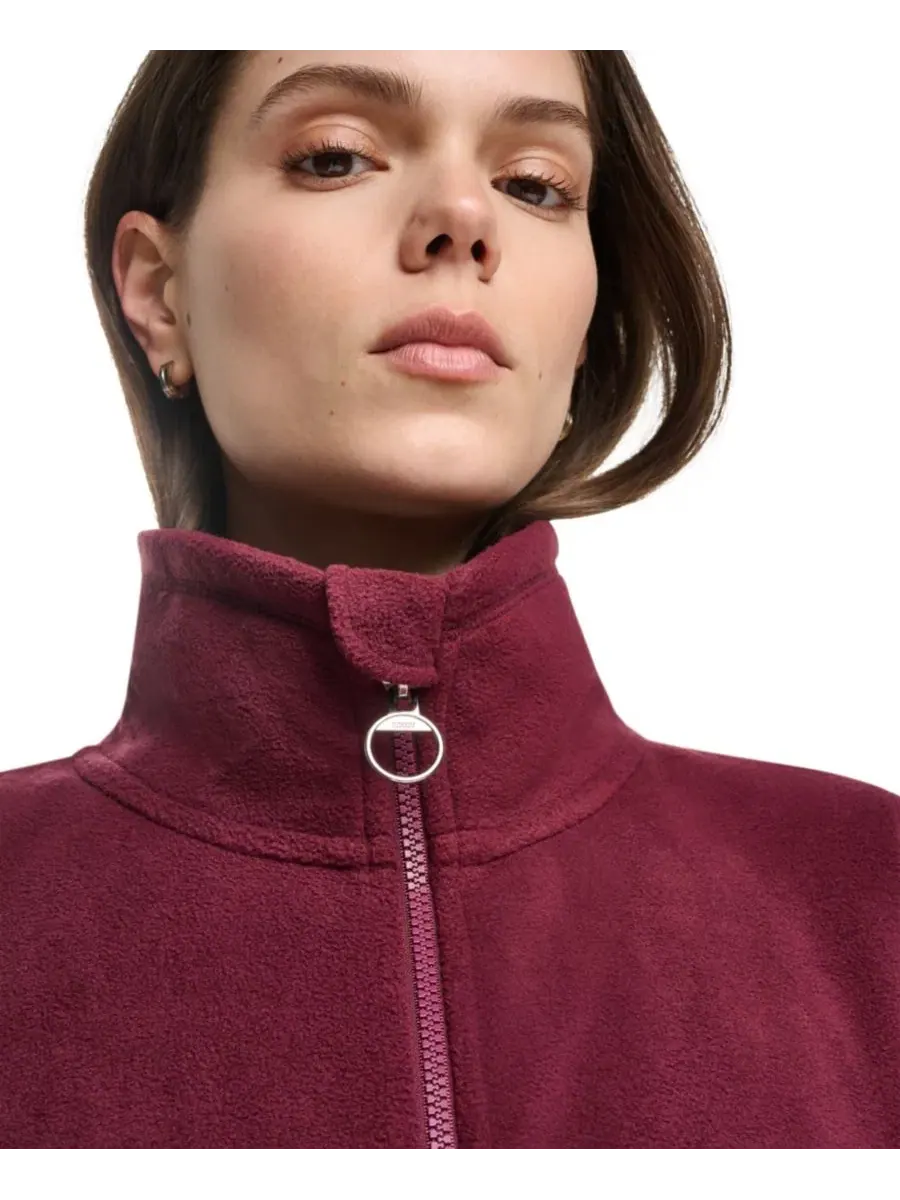 Женская куртка из флиса с изогнутым низом на молнии, модель Curved-Hem Zip-Up DKNY Sport — изображение 4 из 8, красный