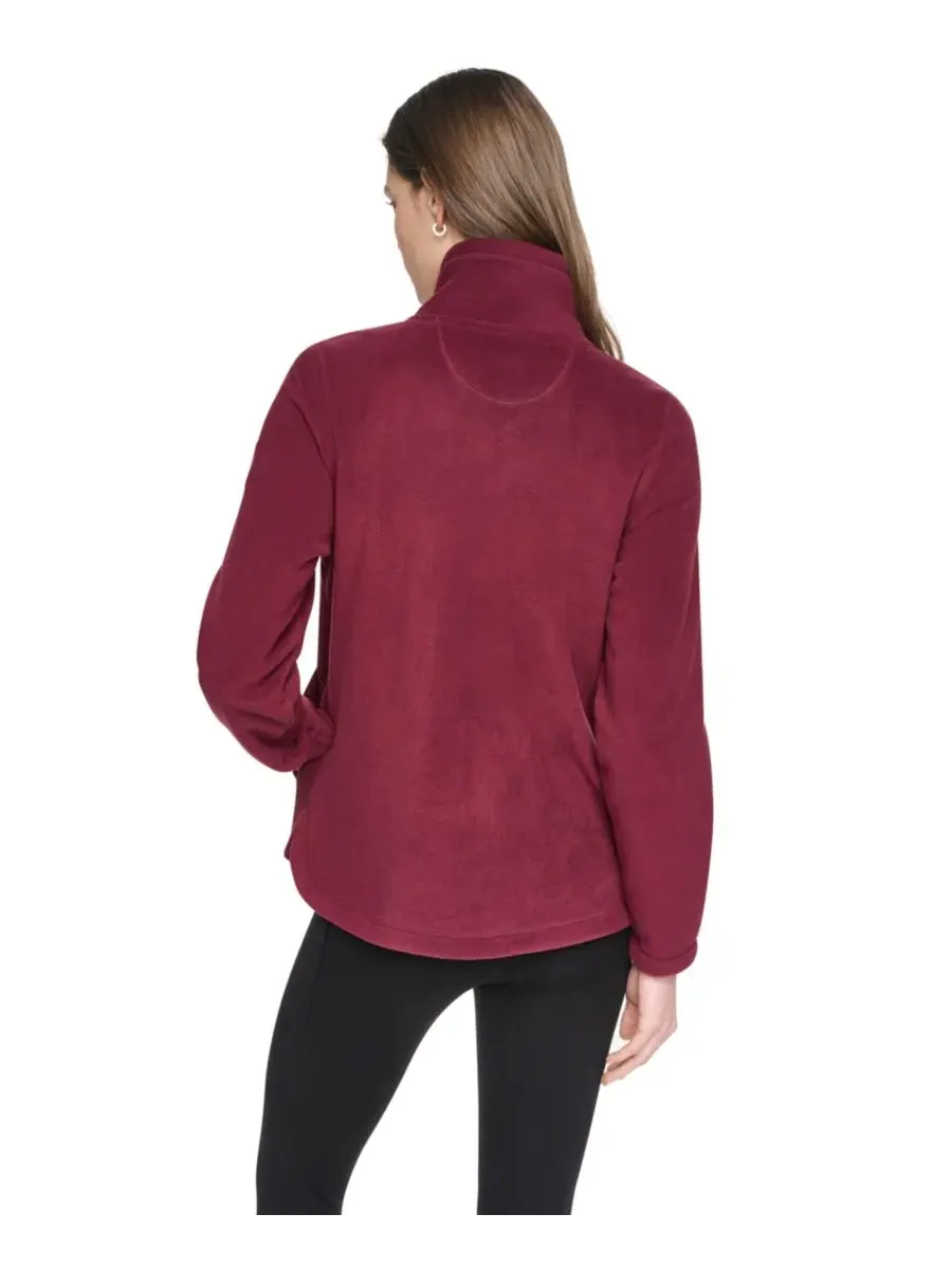 Женская куртка из флиса с изогнутым низом на молнии, модель Curved-Hem Zip-Up DKNY Sport — изображение 5 из 8, красный