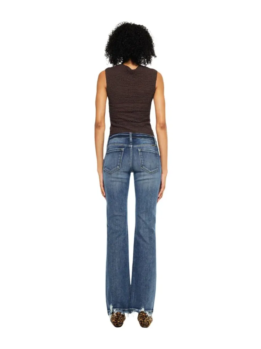 Джинсы-клеш с завышенной талией Delcie Mid Rise Bootcut KanCan — изображение 7 из 7, черный