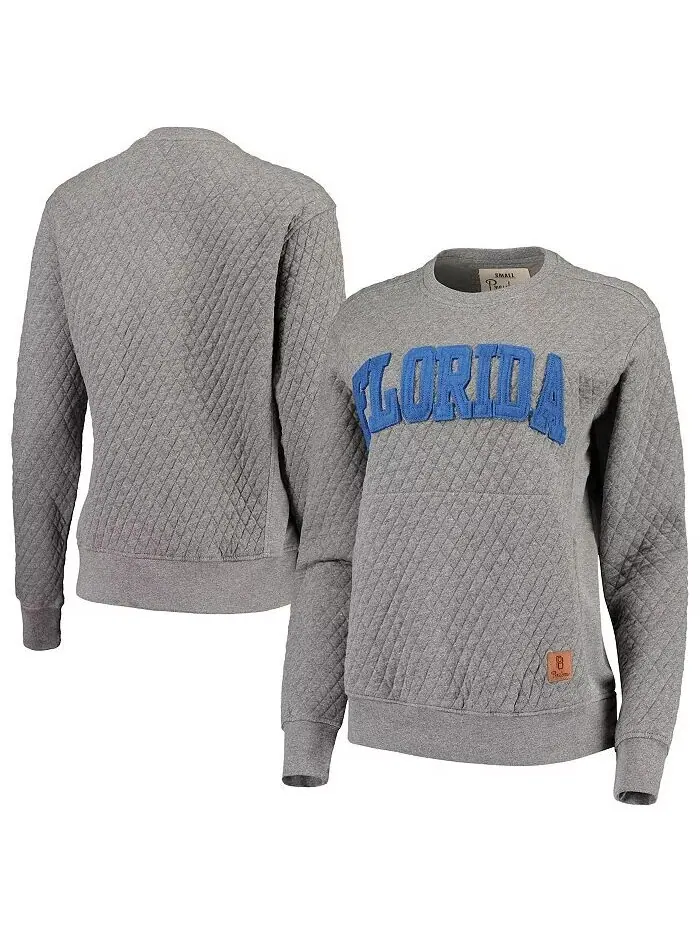 Женский стеганый пуловер с принтом Heather Charcoal Florida Gators Moose Pressbox — серый