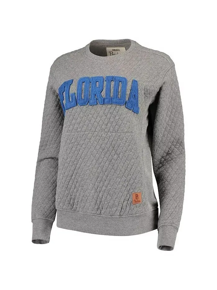 Женский стеганый пуловер с принтом Heather Charcoal Florida Gators Moose Pressbox — изображение 2 из 4, темно-серый