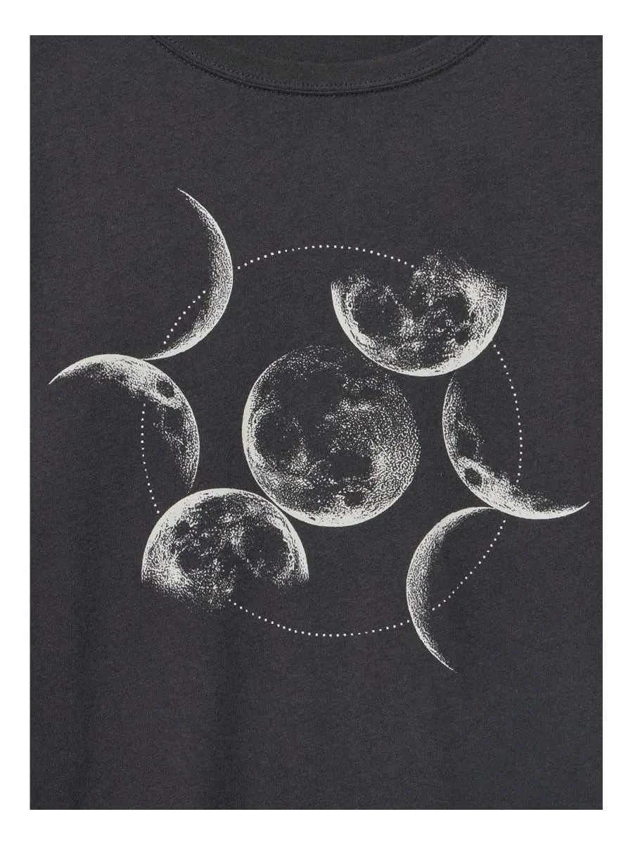 Футболка с длинным рукавом Heritage Jersey Crew Tee Torrid, Moon Circle Phases Obsidian — изображение 2 из 4