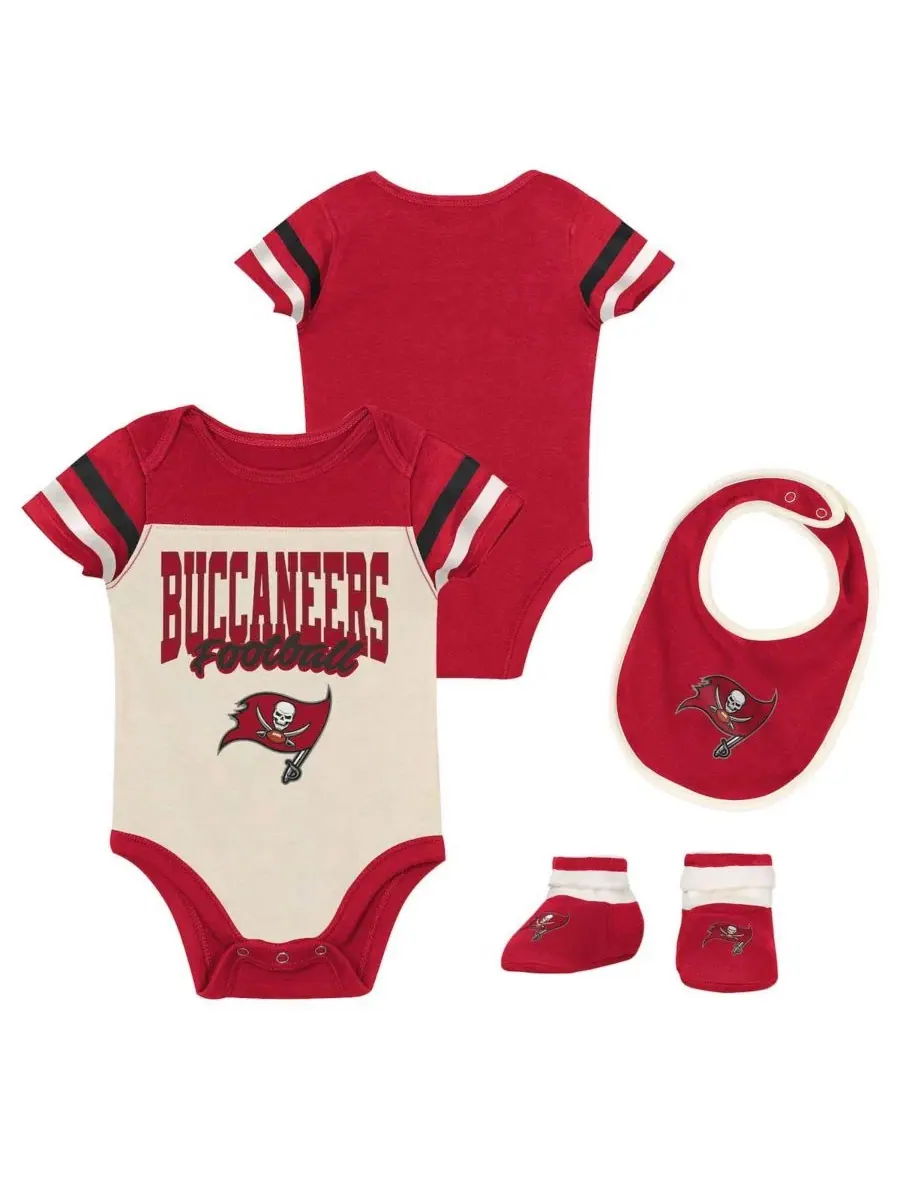 Комплект боди, слюнявчика и пинеток с принтом Tampa Bay Buccaneers Outerstuff