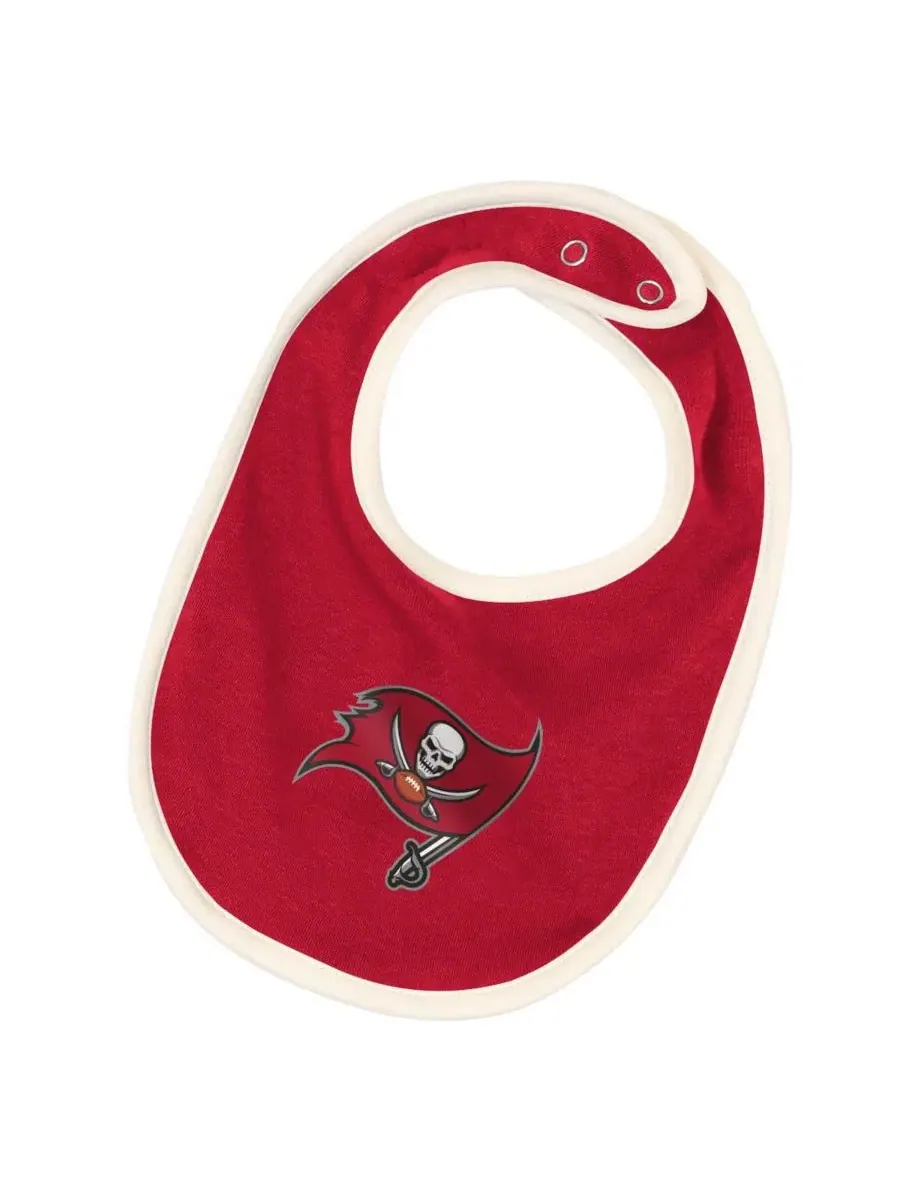 Комплект боди, слюнявчика и пинеток с принтом Tampa Bay Buccaneers Outerstuff — изображение 3 из 5, кремовый красный