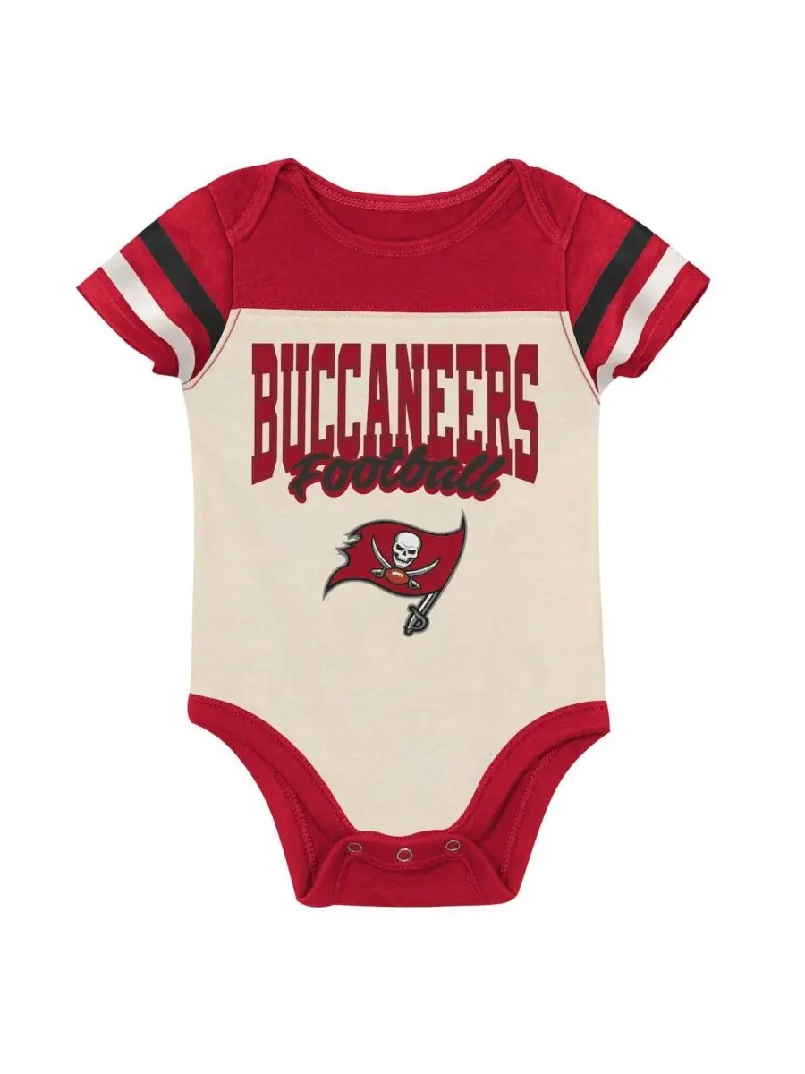 Комплект боди, слюнявчика и пинеток с принтом Tampa Bay Buccaneers Outerstuff — изображение 5 из 5, кремовый красный