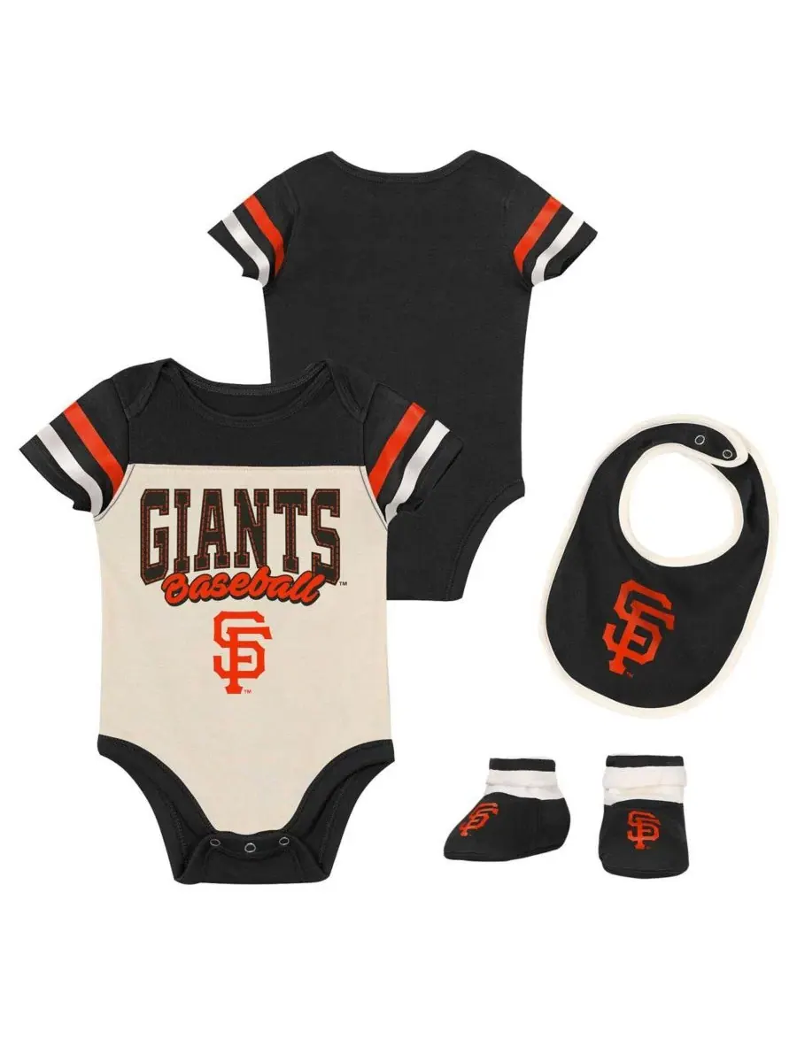 Комплект боди с нагрудником и пинетками San Francisco Giants Up One Outerstuff