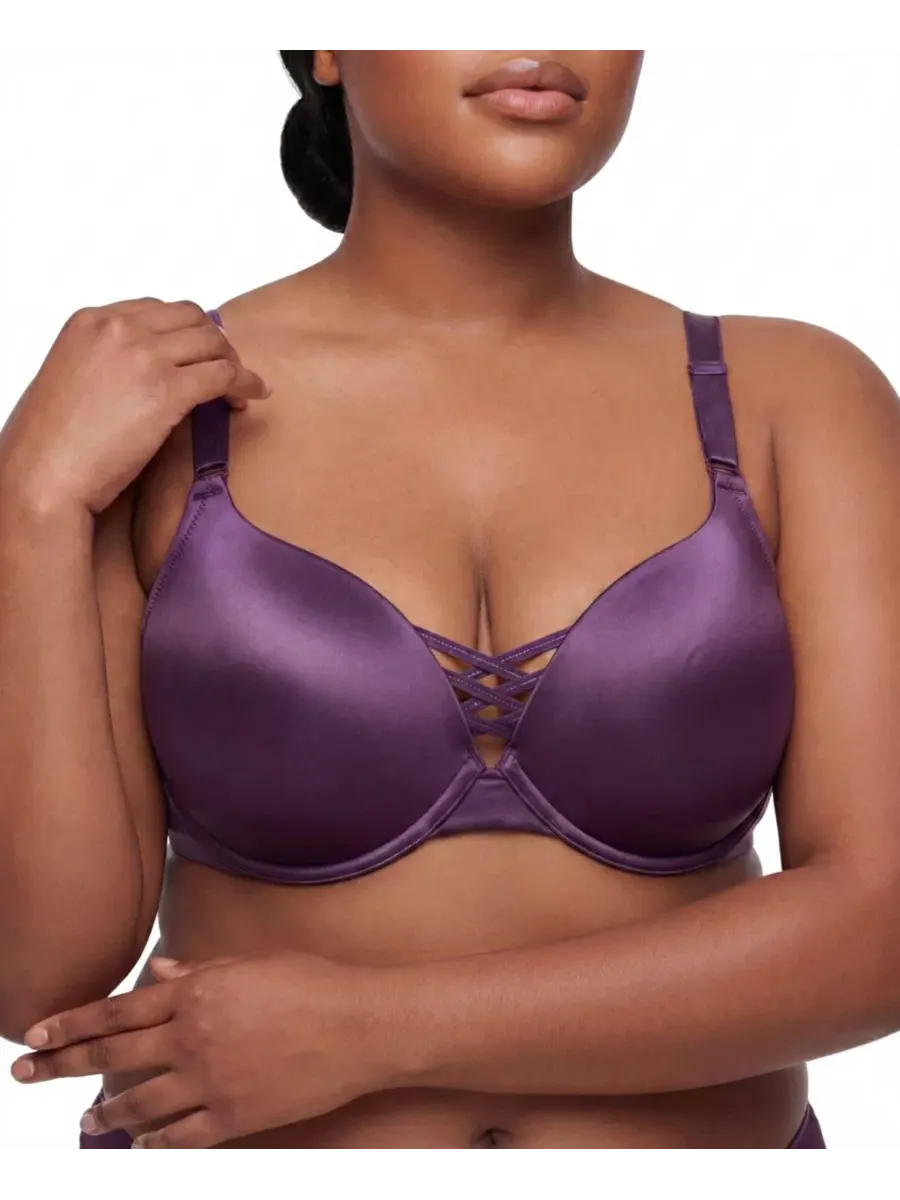 Бюстгальтер пуш-ап с перекрестным дизайном XO Plunge Shine Torrid — синий