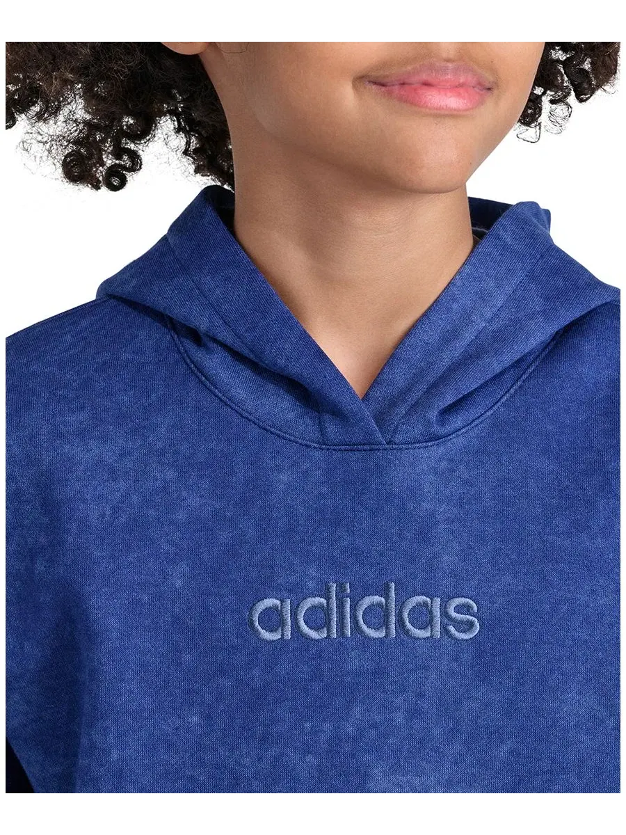 Худи с длинным рукавом и капюшоном, свободный крой adidas — изображение 3 из 4, синий