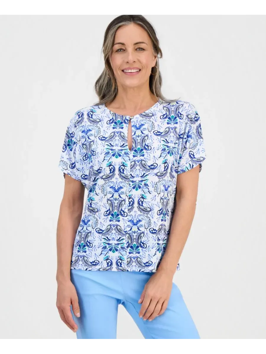 Блуза с ключевой горловиной Luca Paisley JM Collection