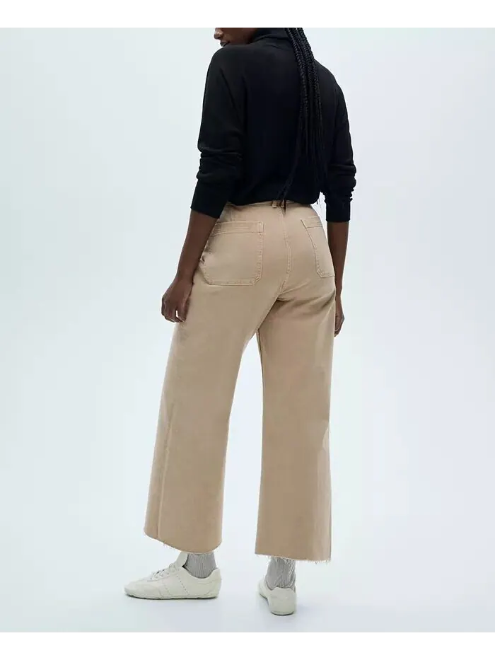 Женские джинсы Catherin Culotte с высокой талией MANGO — изображение 4 из 7, бежевый