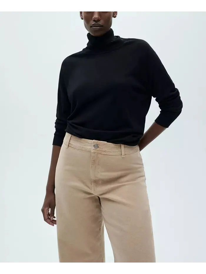 Женские джинсы Catherin Culotte с высокой талией MANGO — изображение 5 из 7, бежевый