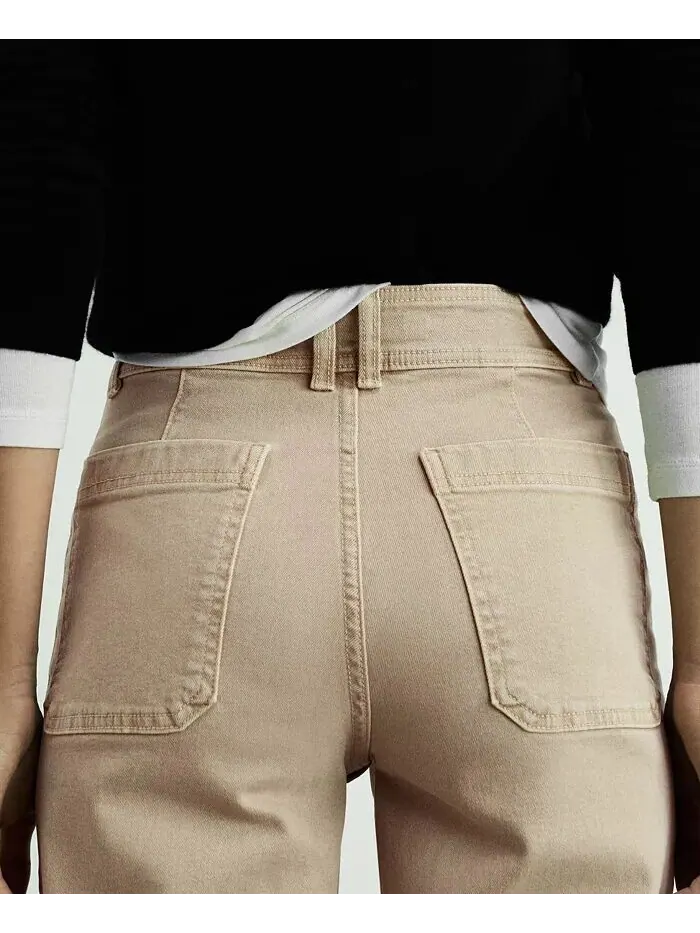 Женские джинсы Catherin Culotte с высокой талией MANGO — изображение 6 из 7, бежевый