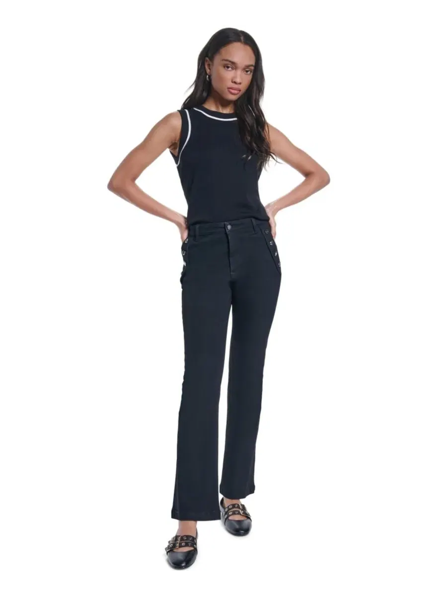 Джинсы клеш с высокой посадкой Sailor Denim Flare KARL LAGERFELD PARIS — изображение 2 из 8, черный