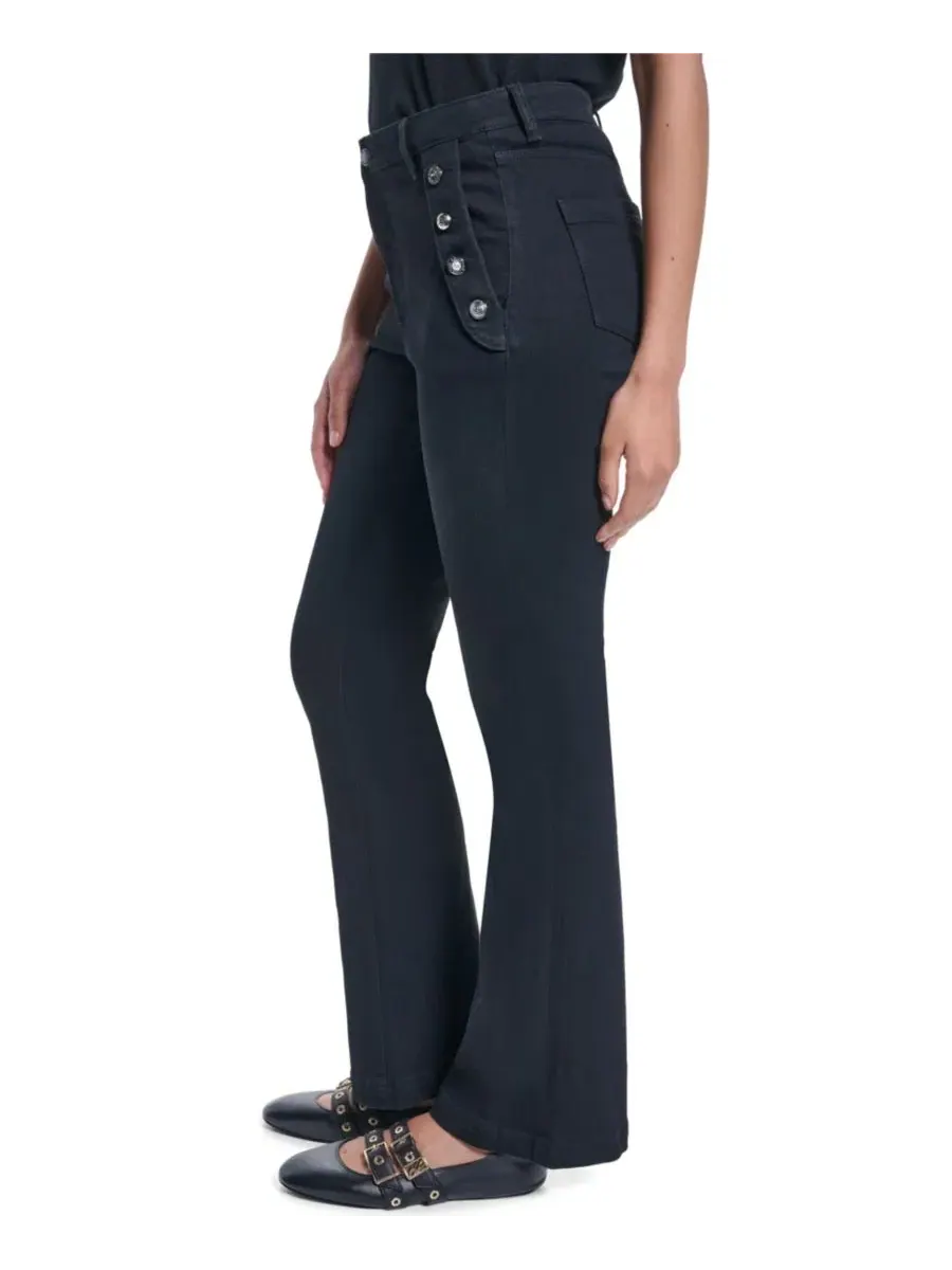 Джинсы клеш с высокой посадкой Sailor Denim Flare KARL LAGERFELD PARIS — изображение 3 из 8, черный