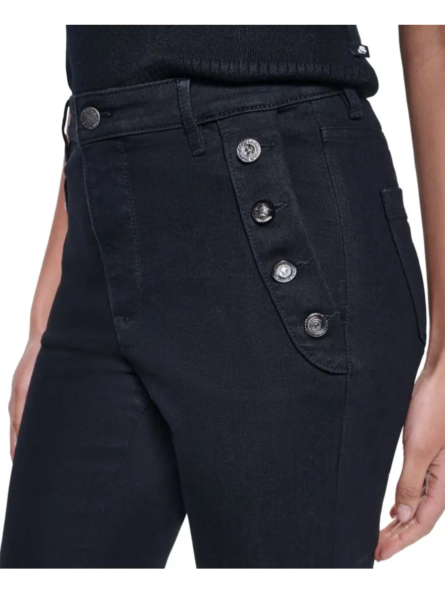 Джинсы клеш с высокой посадкой Sailor Denim Flare KARL LAGERFELD PARIS — изображение 4 из 8, черный
