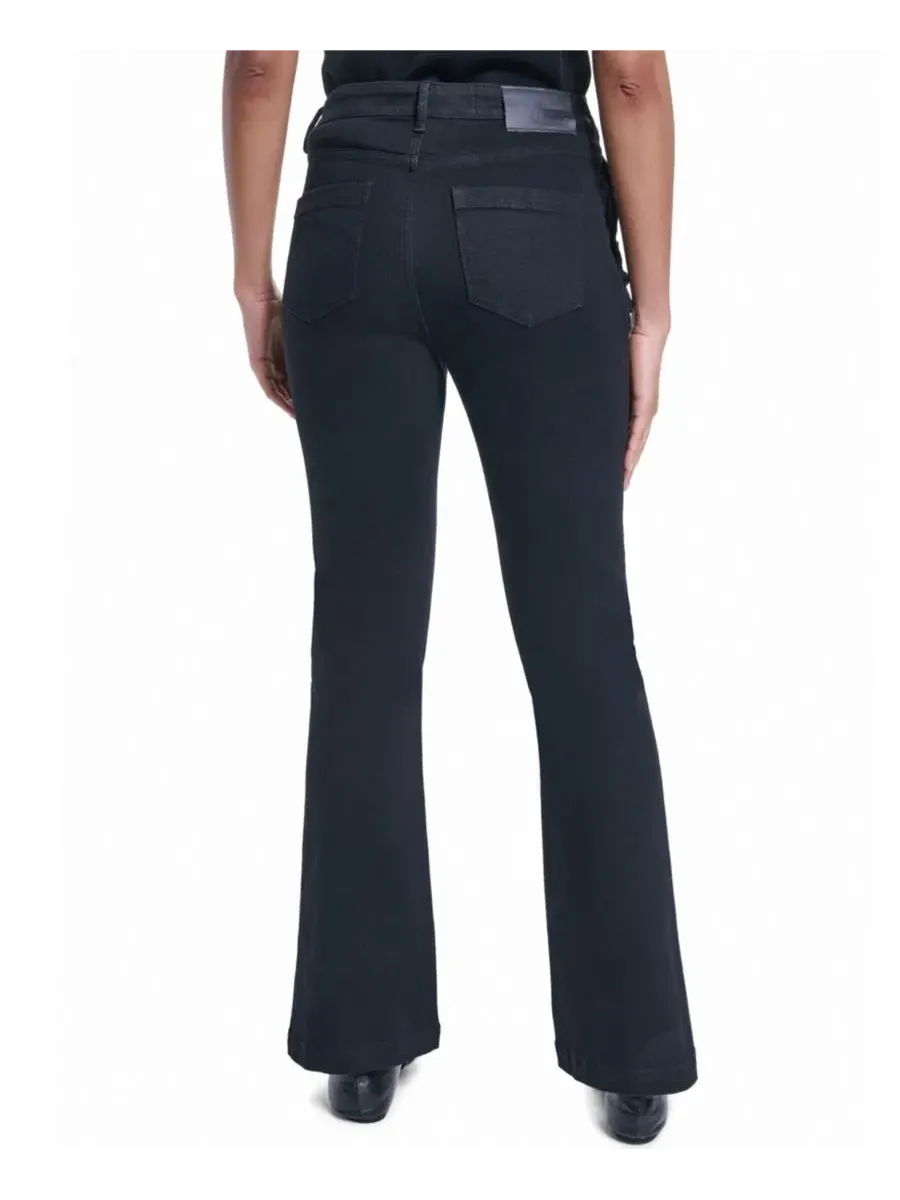 Джинсы клеш с высокой посадкой Sailor Denim Flare KARL LAGERFELD PARIS — изображение 5 из 8, черный