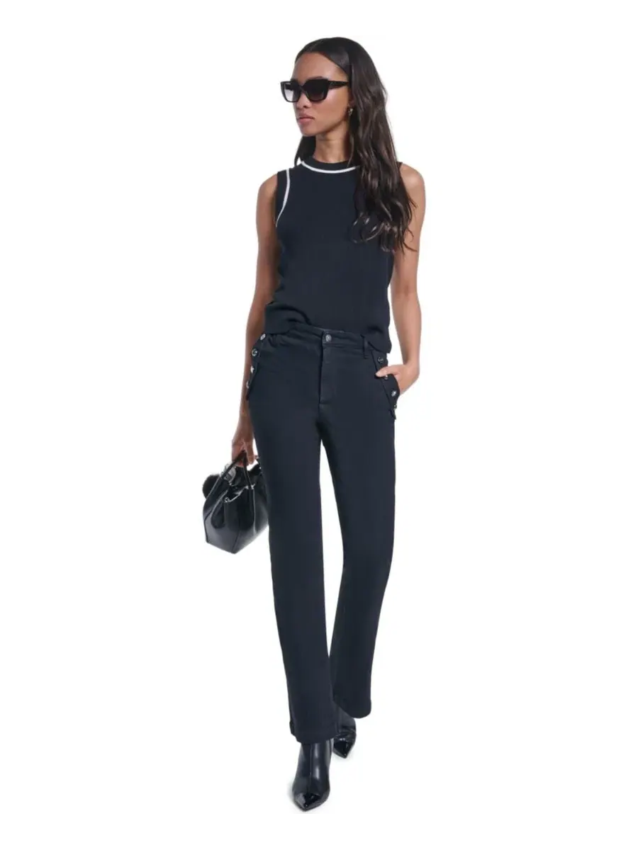 Джинсы клеш с высокой посадкой Sailor Denim Flare KARL LAGERFELD PARIS — изображение 6 из 8, черный