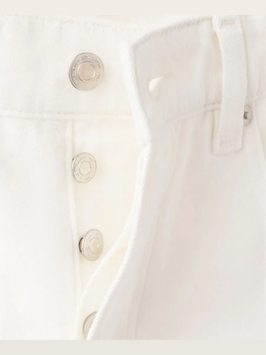 Джинсы свободного кроя с необработанным краем Mid-Rise Balloon Raw-Hem Jeans MANGO — изображение 3 из 3, белый