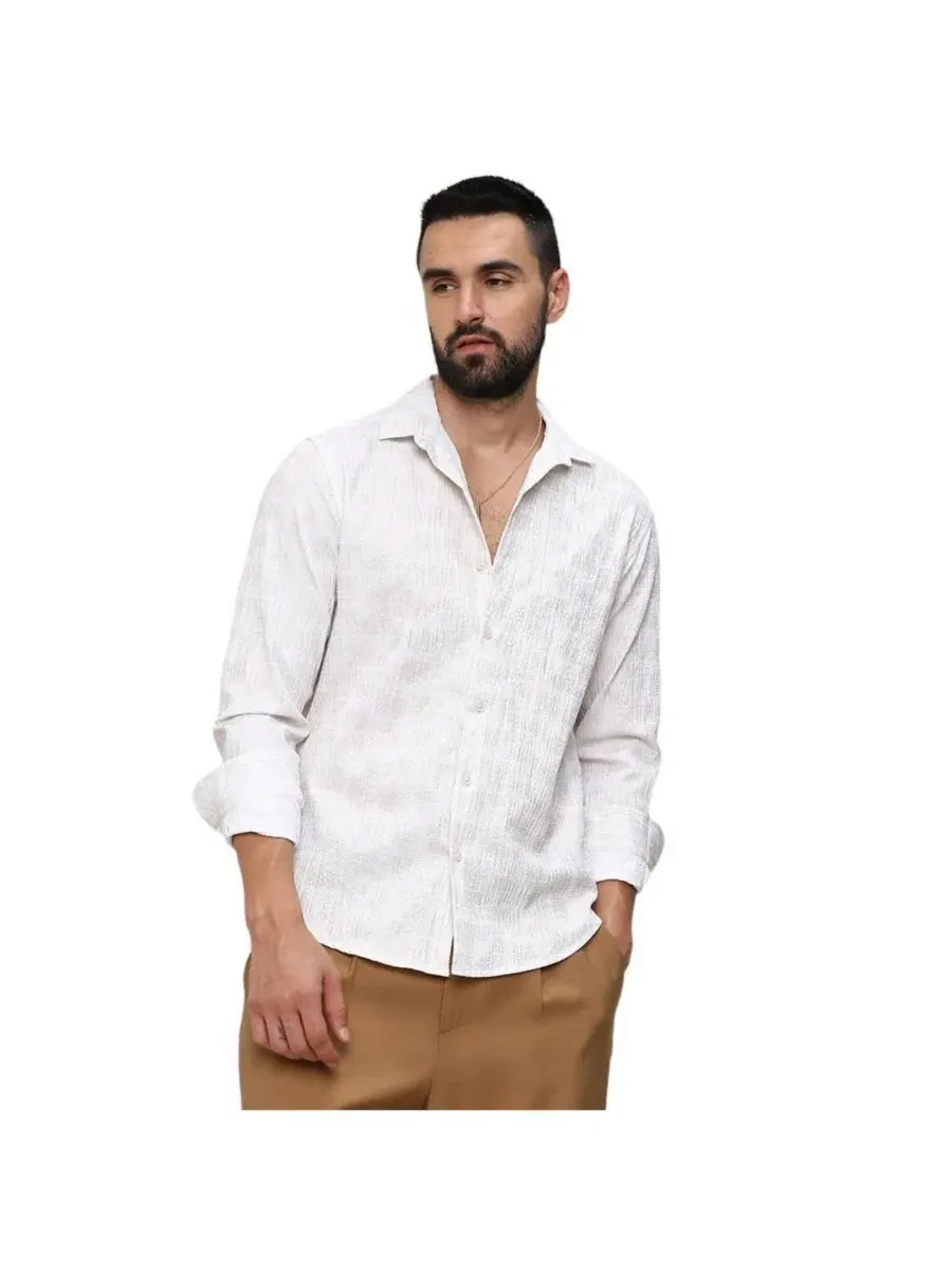 Мужская рубашка с длинным рукавом Foil-Creased Shirt Campus Sutra
