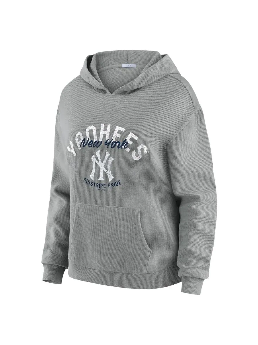 Комплект из худи с капюшоном и лонгслива и брюк Waffle-Knit New York Yankees WEAR by Erin Andrews — изображение 3 из 9, серый