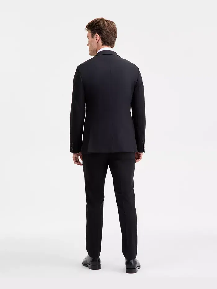 Мужской современный однотонный черный костюм из шерстяной смеси Ted by Ted Baker — изображение 6 из 7