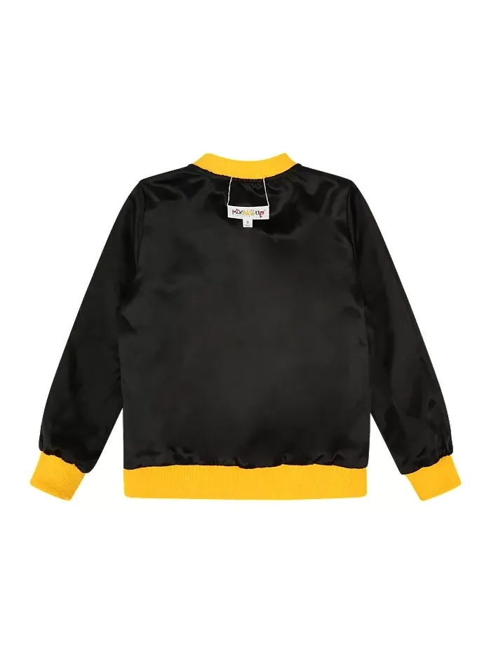 Детская куртка-бомбер для девочек с реверсивной молнией легкая Mixed Up Clothing — изображение 11 из 11, черный
