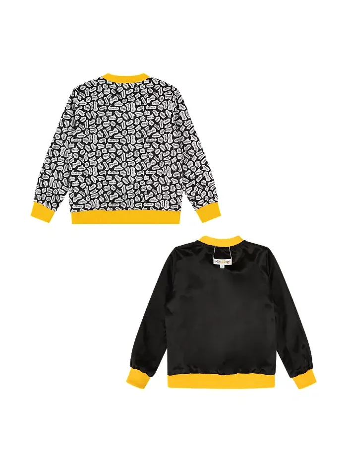 Детская куртка-бомбер для девочек с реверсивной молнией легкая Mixed Up Clothing — изображение 7 из 11, черный