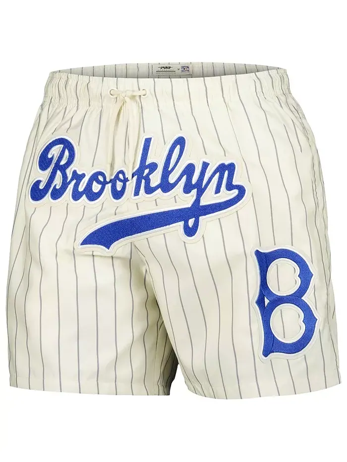 Мужские шорты Brooklyn Dodgers Cooperstown Collection в полоску, ретро-классика — изображение 3 из 3, кремовый