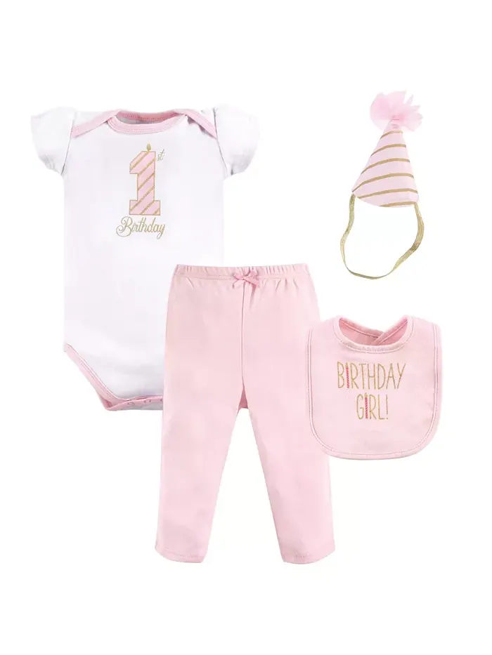 Подарочный набор для девочки Hudson Birthday, черно-розовый, 12-18 месяцев Hudson Baby