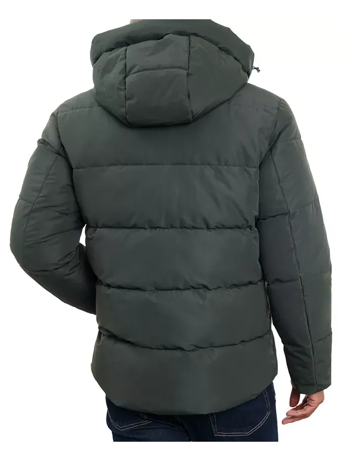 Мужская стеганая куртка-пуховик с капюшоном Michael Kors — изображение 2 из 5, зеленый