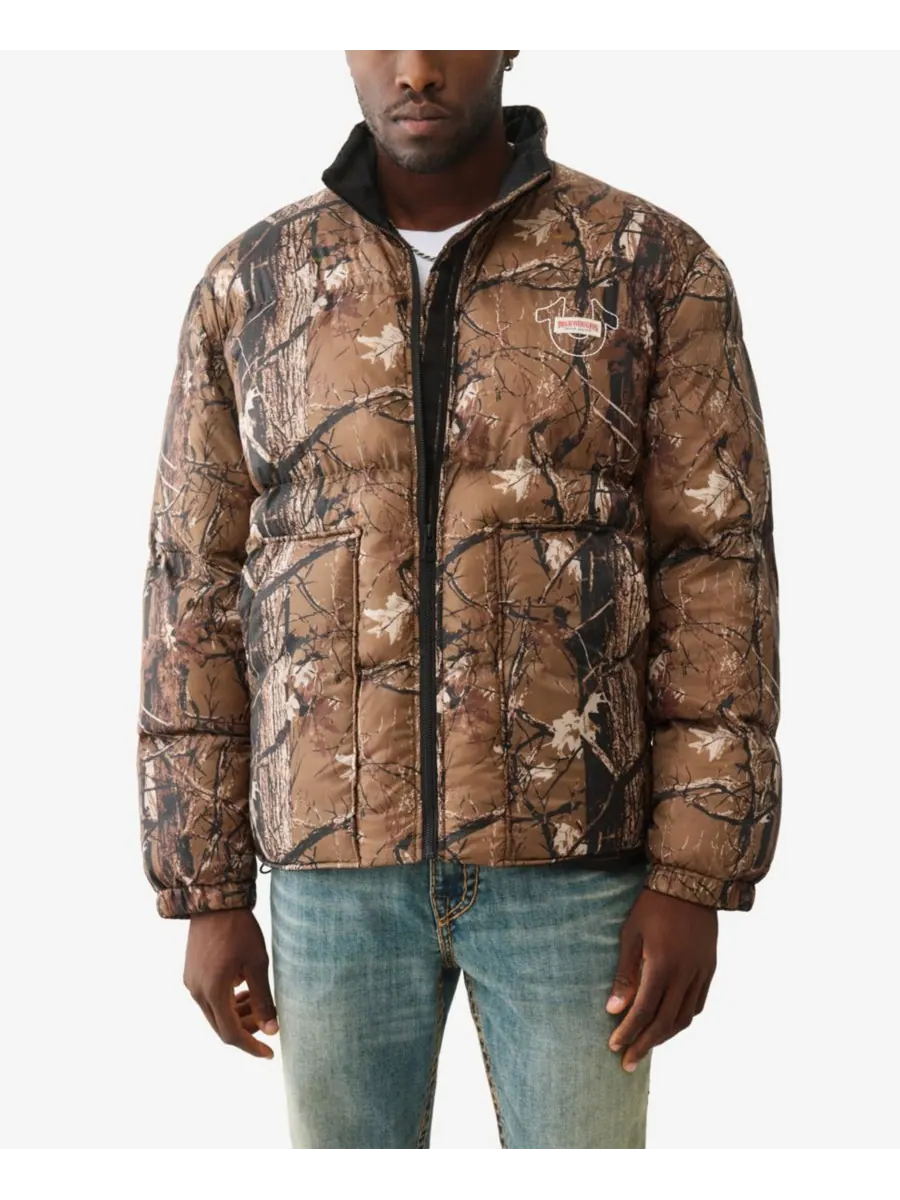 Мужская пуховая куртка с камуфляжным принтом True Religion