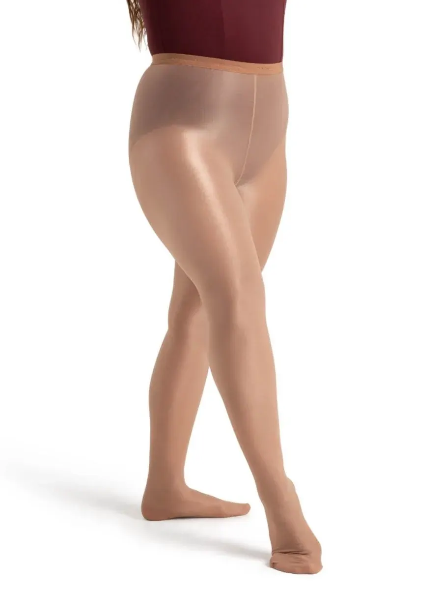 Женские ультраблестящие колготки с закрытыми ступнями Capezio, Suntan