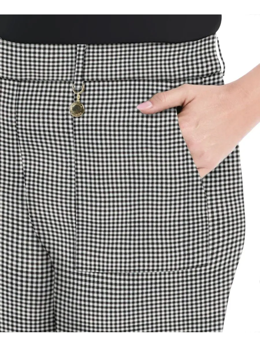 Брюки-клеш с карманами, модель Plus Size Pocket Kick Flare Pant Rafaella — изображение 3 из 4, черный